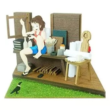 Sankei Studio Ghibli мини Служба доставки Урсула и Кики Бумажная поделка MP07-92 Кики зелёный