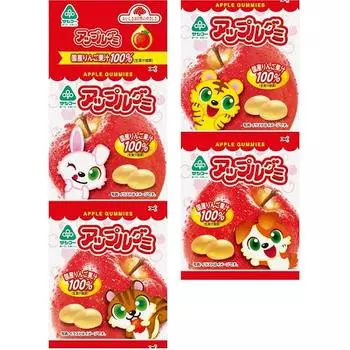 Sanko Яблочные жевательные конфеты 80г (20г х 4)Мармеладные конфеты со вкусом яблока с таким же сочным вкусом, как настоящие мармеладные конфеты со вкусом яблока с таким же сочным вкусом 1