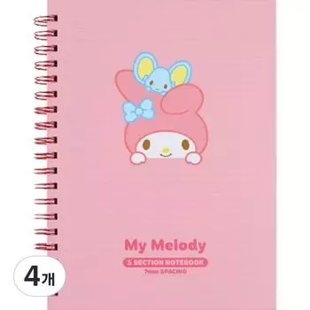 Sanrio 5 секций «Нота моя мелодия», розовые, 4 шт.