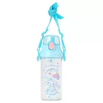 Sanrio Бутылка One Touch Clear Cinnamoroll из насыщенной полиэфирной смолы, полипропилена, силиконовой резины, наклейка с именем, можно мыть в посудомоечной машине 605743