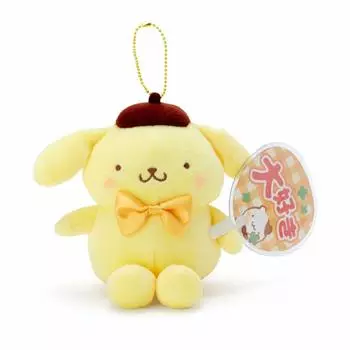 Держатель талисмана Sanrio Pom Pom Purin держит веер (Наслаждайтесь идолом)