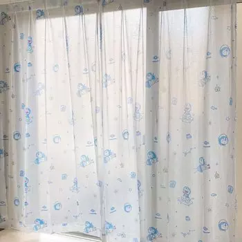 Sanrio Doraemon Lace 100cm x Set of 2 I m Doraemon UV-Cut Curtains, 133cm, (SB-598-S)