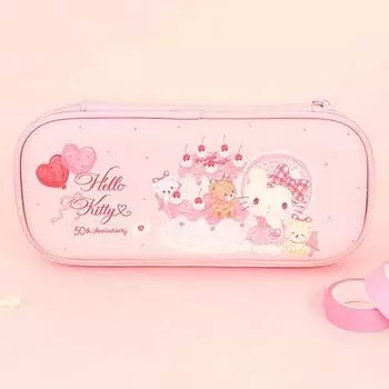 Sanrio Hello Kitty Cake Wide EVA Pouch Pen Case Hard Pencil Case, популярный персонаж в Корее