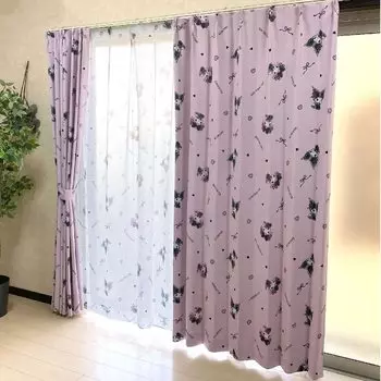 Sanrio Kuromi My Melody Midnight Mello Ткань Класс 2 Затемняющие Теплозащитные Шторы Комплект из 4 Штор Ширина 100 x 135 см Длина Sanrio SANRIO My Melody