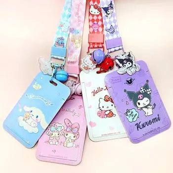 Sanrio Ожерелье с карточкой Cinnamoroll, чехол для проездного билета, популярный персонаж в Корее