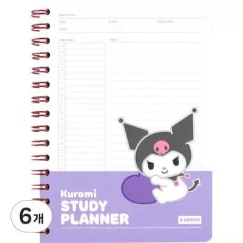 Sanrio Планировщик исследований Kuromi Heart Random Delivery, фиолетовый, 6 штук