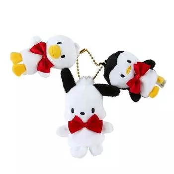 Sanrio Pochacco держатель для пальчиковой куклы-талисмана 35-я годовщина держатель для талисмана с красной лентой Pochacco Pochacco Pochacco держатель для плюшевой игрушки талисман брелок-талисман