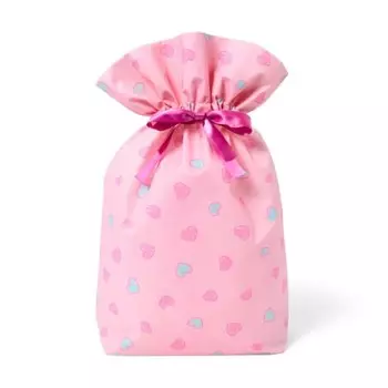 Sanrio (SANRIO) Wrapping Bag Ribbon Bag Pink Heart Drawstring Type Present Birthday Christmas SANRIO 114383