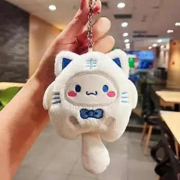 Sanrio Брелок для ключей с изображением плюшевого животного, 5 шт.. Cinnamoroll, 1 шт., популярный персонаж в Корее