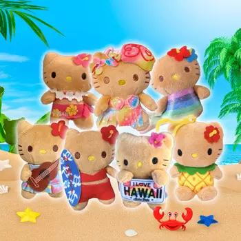 Sanrio Брелок-рюкзак Tanning Kitty, сумка-брелок Hawaii Kitty, брелок Hula Kitty 50th anniversary aloha