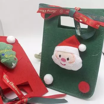 Santa Claus Christmas Tree Candy Bag New Year Home Decoration Felt Gift Hand Bags With Handle Merry Christmas 2025 New Year other