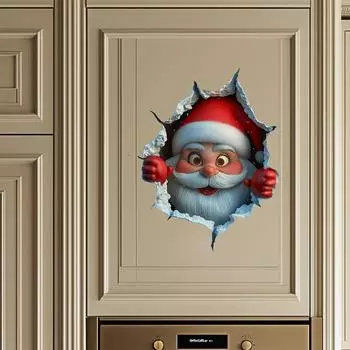 Santa Claus Creative Wall Stickers For New Year Christmas Decoration Mural Fridge Beautify Room Home Decor Self-adhesive Decals