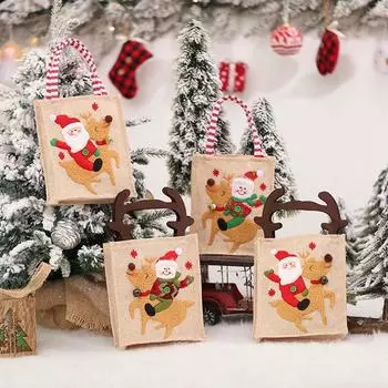 Санта-Клаус, конфеты, драже, сумка, мультяшная кукла, Рождественская сумка, новые пакеты для упаковки печенья, Рождество