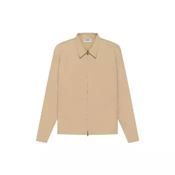 Саржевая ветровка Fear of God Essentials SS21 с воротником-молнией и лацканами Верхняя одежда унисекс цвета хаки FOG-SS21-638 XS