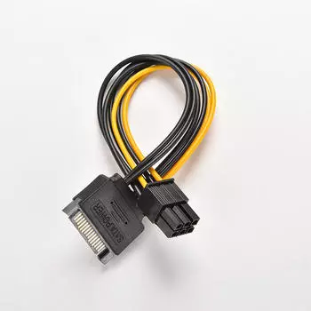 Sata 15-контактный разъем для подключения к 6-контактному разъему Pci-Express Pci-E Card, кабель питания 20 см