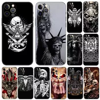 Чехол для телефона «Сатанинский страшный череп» для iPhone 5 5S 2020se 6 6s 7 8 plus x 10 XR XS 11 12 13 mini pro MAX, черная задняя крышка из ТПУ iphone 5 5S SE 2016