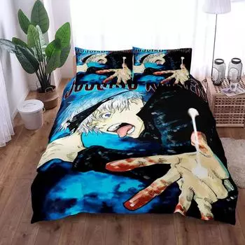 Satoru Gojo Jujutsu Kaisen пододеяльник комплект King Queen Double Full Twin Single Size комплект постельного белья EU single(135x200cm)
