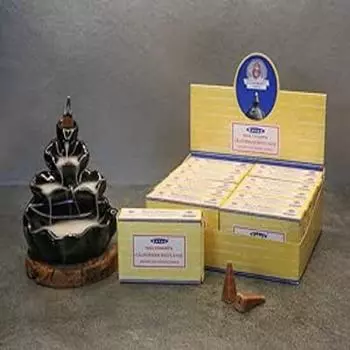 Satya Благовония в виде конусов Nag Champa Californian White Sage Backflow — упаковка из 12 штук коричневый