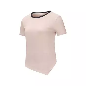 Saucony Fashion Simple Round Neck Pullover Short Sleeve T-Shirt Women Tops Peach-Pink SA1259ST05L-PK034 M