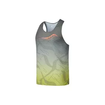Saucony Gradient Letter Running Moisture-Wicking Quick-Dry Breathable Lightweight Crew Neck Sleeveless Tank Top Men Tops Green SC2249009A-PR113 M