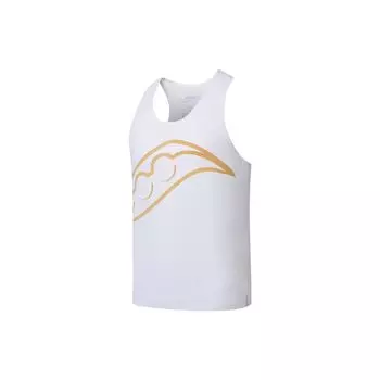 Saucony Large Logo Marathon Racing Breathable Lightweight Round Neck Sleeveless Vest Unisex Vests White SC2230271A-WT02 M