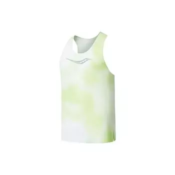 Saucony Logo Letter Print Breathable Knitted Top Women tops Light-Green Yellow SC2230110A-PR12 S