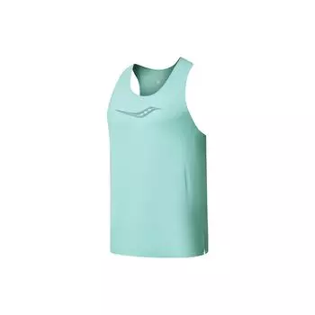 Saucony Logo Letter Print Racing Running Breathable Moisture-Wicking Comfortable Round Neck Sleeveless Vest Men Tops Bottle-Blue SC2230678A-BL03 S