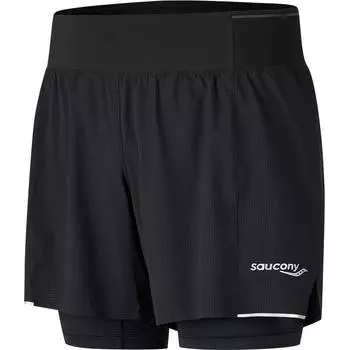 Saucony Mens Training Series Simple Breathable Fashion Three-Quarter Sports Shorts Men shorts Black SC2220065BAL-BK01 S