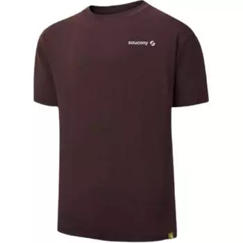 Saucony Natural Echo Fashion Breathable Comfortable Versatile Short Sleeve T-Shirt Unisex Tops Burgundy SA3259ST42O-RD042 L