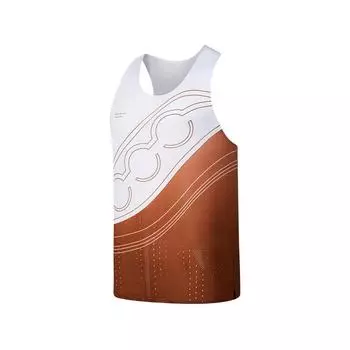 Saucony Running Training Series Comfortable Round Neck Sleeveless Tank Top Men Tops Gingerbread-Orange-Gradient-Print SA2259TK03T-PR217 S