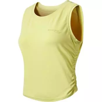 Saucony Soft Comfortable Fitted Pullover Tank Top Women Tops Mustard-Yellow SC1249099A M