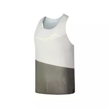 Saucony SS25 Running Training Series Knit Color Block Letter Simple Vest Men tops Khaki Gray SA2259TK01T-PR221 XL