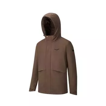 Saucony Thick Woven Hooded Zipper Jacket Down Coat Men jackets Chestnut-Brown SC2240210A-CO56 3XL