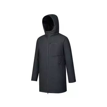 Saucony Urban Commuting Woven Mid-Length Hooded Zipper Long Sleeve Down Jacket Men outerwear Black SC2240176A-BK01 L