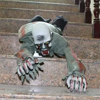 Scary Crawling Ghosts Electric Voice Red Eye Halloween Decorations Props
