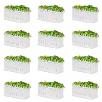 Scenery Collection Model Flower Bed Flower Garden Park Street 12 Pieces Model Building Model Diorama Miniature Garden Decoration Railway Model