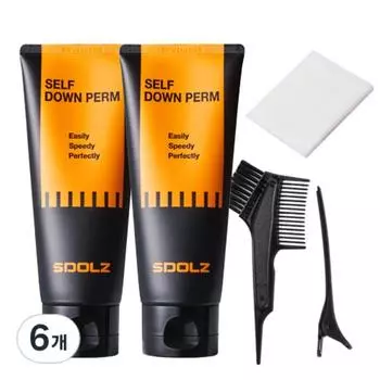 Schdolz Self Down Perm 100 мл Щетка + щипцы + набор для завивки, 1 мл, 6 шт., лучшие средства для волос для мужчин из Кореи
