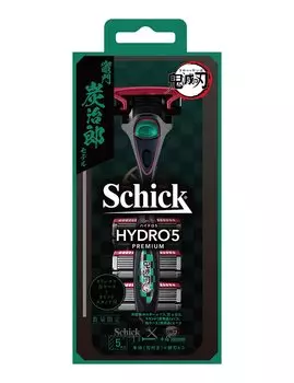 Schick Demon Kimetsu no Yaiba Kamado Tanjiro Model Hydro 5 Premium Holder 4 сменных лезвия Подставка для бритвы Чехол в комплекте Slayer (с + лезвиями) &