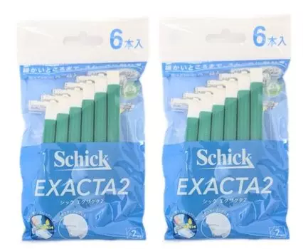 Schick EXACTA2 фиксированная одноразовая бритва 6 шт. 2 лезвия (2) зелёный