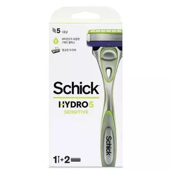 Schick Hydro 5 Original Sensitive Handle + 2 дополнительных лезвия, 1 набор, корейское лезвие для бритвы