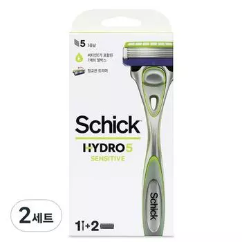 Schick Hydro 5 Original Sensitive Handle + 2 Extra Blades, 2 Sets ,Korean razor blade