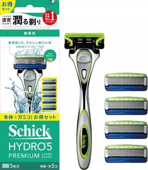 Schick Hydro 5 Premium Sensitive Skin Combo Pack 4 сменная бритва (держатель (с лезвием) + лезвия)