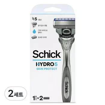 Schick Hydro 5 Skin Protect Handle + 2 Extra Blades, 2 Sets ,Korean razor blade