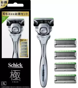 Schick KIWAMI Sensitive Skin Combo Pack 4 сменная бритва (держатель (с лезвием) + лезвия) серебряный