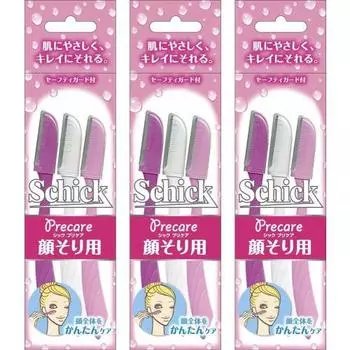 Schick L Disposable Disposable Face Shaving (3 Pieces) x 3 Pieces with Safety Guard Women s Razor Face