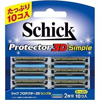 Schick Protector 3D Simple Сменные лезвия для бритвы, набор из 2 шт. (10 шт) Мужской серебряный
