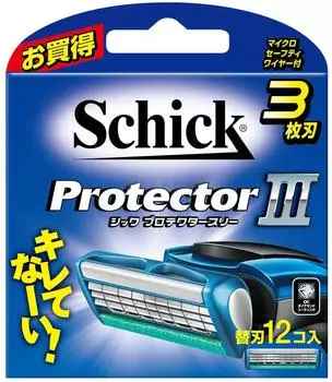 Schick Protector Three 3 сменных лезвия для бритья (12 шт.)