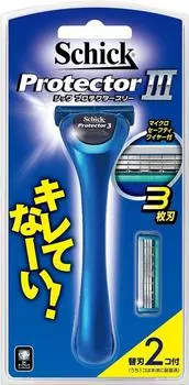 SCHICK Protector Three Holder 2 spare (with blades)