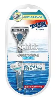Schick Quattro 4 Titanium Holder Tough Case 1 запасной (с лезвием)