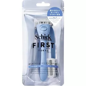 Schick Schick First Shaving Holder (with blade + 1 replacement blade) Ocean Blue Shaving Razor